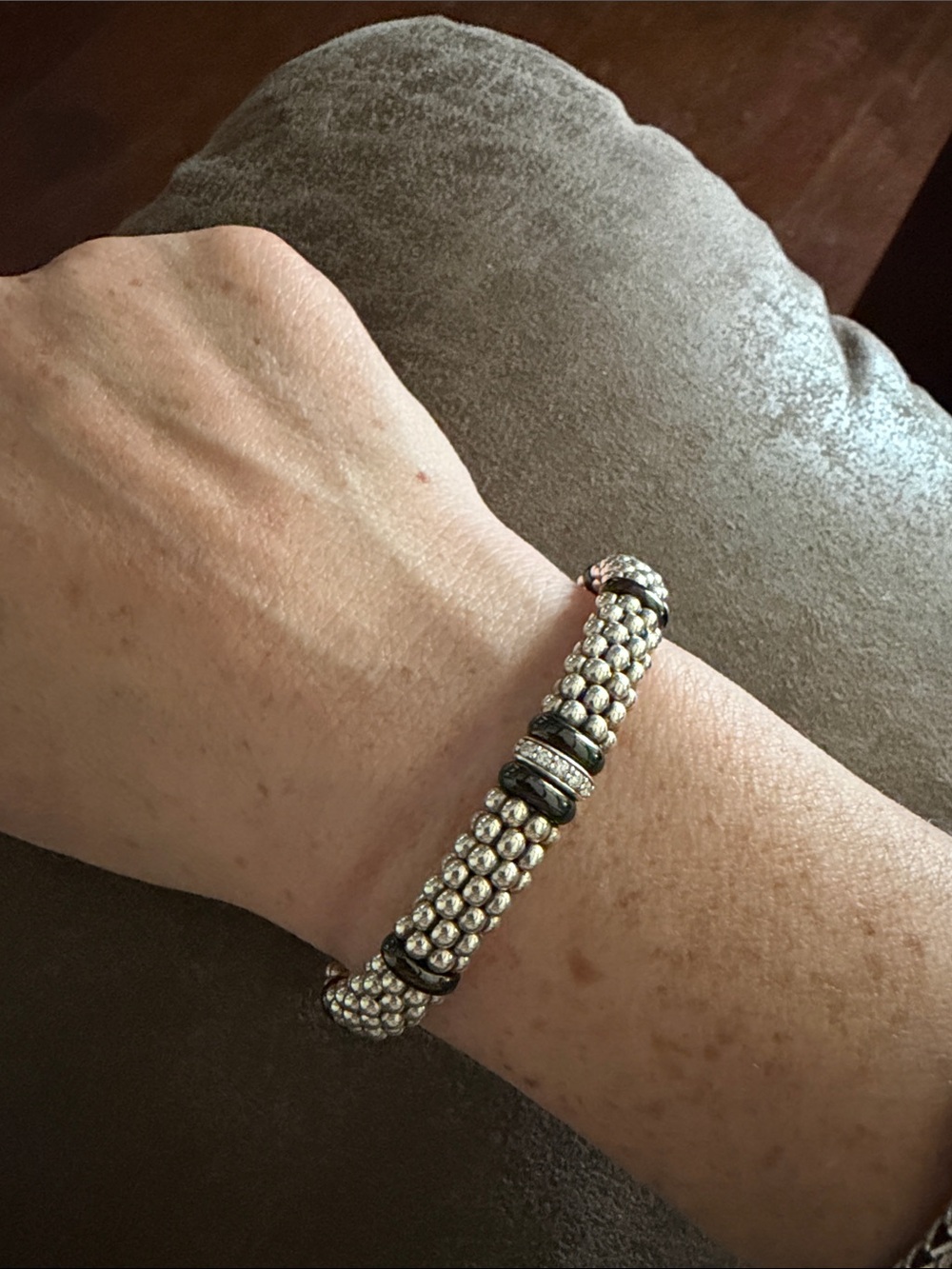 LAGOS size medium caviar bracelet with diamonds
